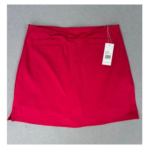 NWT Large Renwick Magenta Pink Scalloped Pocket Golf Athletic Tennis Skirt skort - Picture 1 of 10